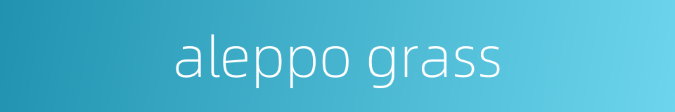 aleppo grass的同义词