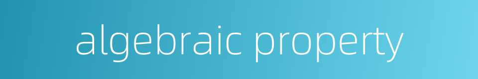 algebraic property的同义词