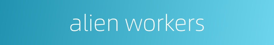 alien workers的同义词