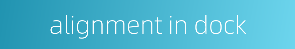 alignment in dock的同义词