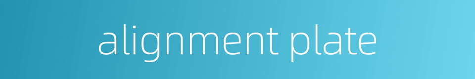 alignment plate的同义词