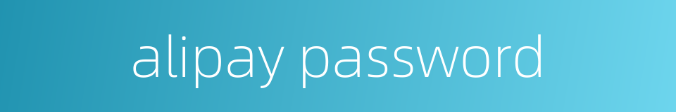 alipay password的同义词