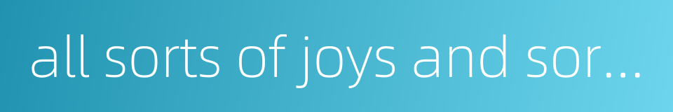 all sorts of joys and sorrows的同义词
