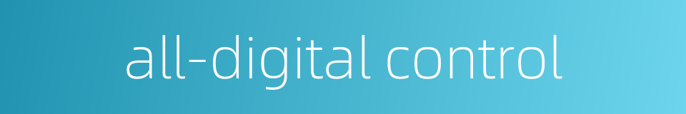 all-digital control的同义词