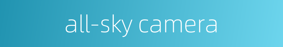 all-sky camera的同义词