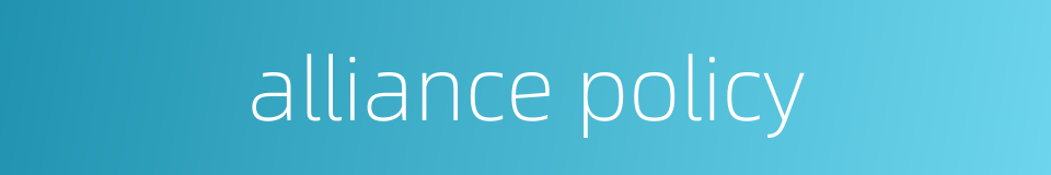 alliance policy的同义词