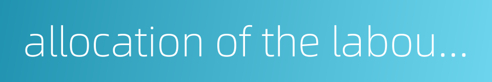 allocation of the labour force的同义词