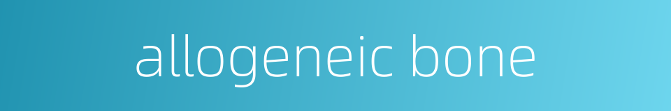 allogeneic bone的同义词