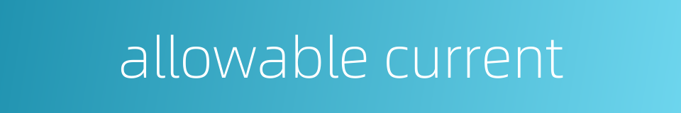 allowable current的同义词