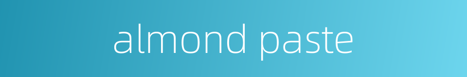 almond paste的同义词