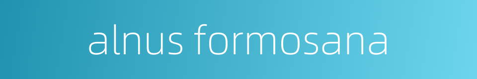 alnus formosana的同义词