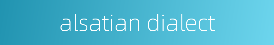 alsatian dialect的同义词