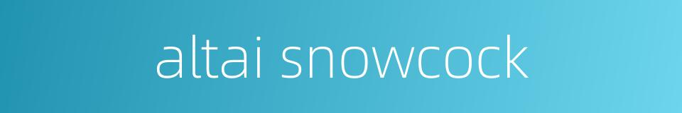 altai snowcock的同义词