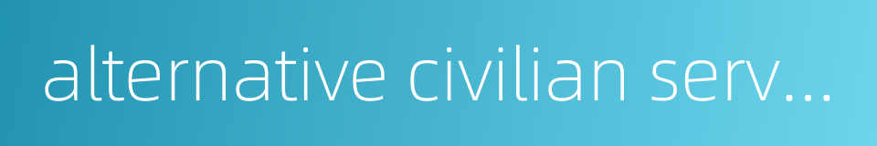 alternative civilian service的同义词