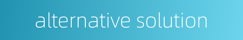 alternative solution的同义词
