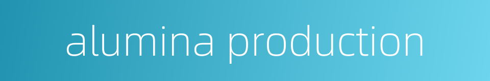 alumina production的同义词