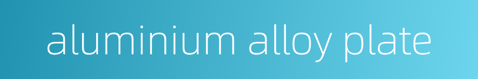 aluminium alloy plate的同义词