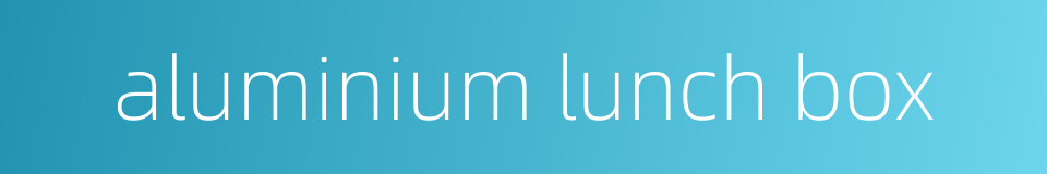 aluminium lunch box的同义词