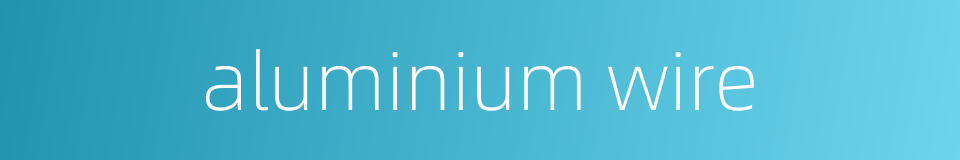 aluminium wire的同义词