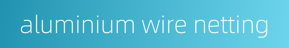 aluminium wire netting的同义词