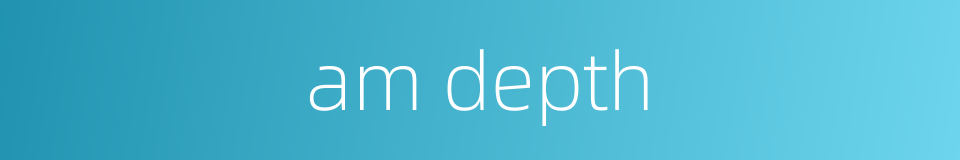 am depth的同义词