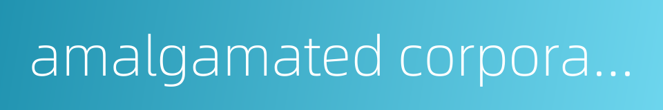 amalgamated corporation的同义词