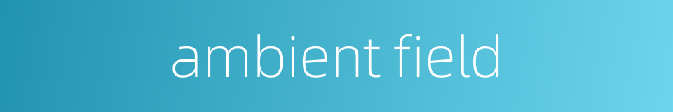 ambient field的同义词