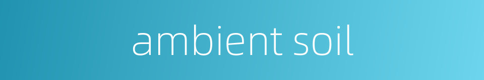 ambient soil的同义词