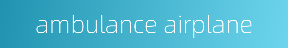 ambulance airplane的同义词