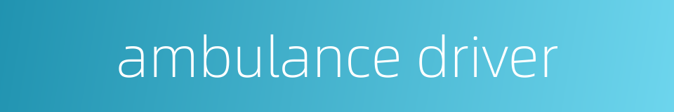 ambulance driver的同义词