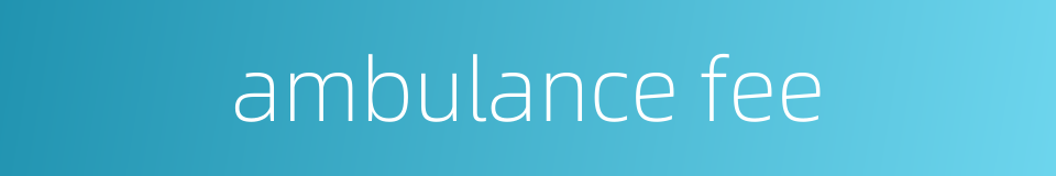 ambulance fee的同义词