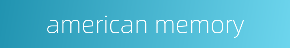 american memory的同义词