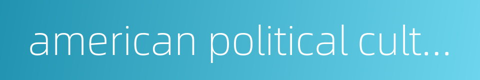 american political culture的同义词