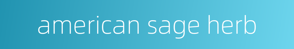american sage herb的同义词