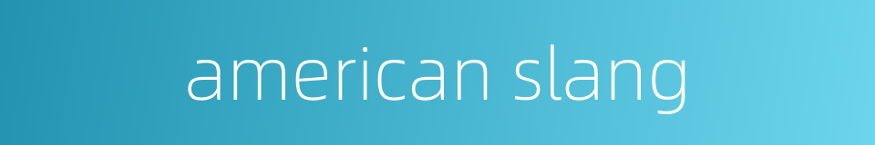 american slang的同义词