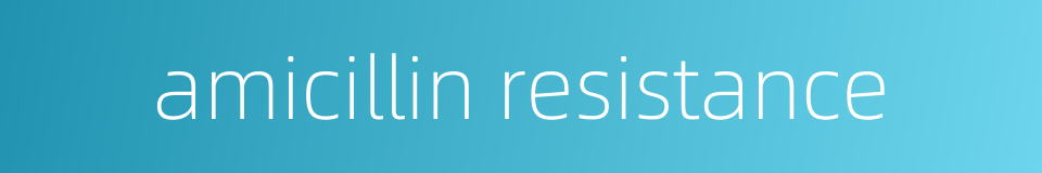 amicillin resistance的同义词