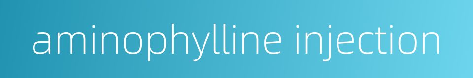 aminophylline injection的同义词