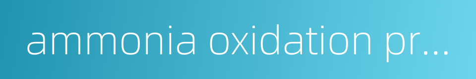 ammonia oxidation process的同义词