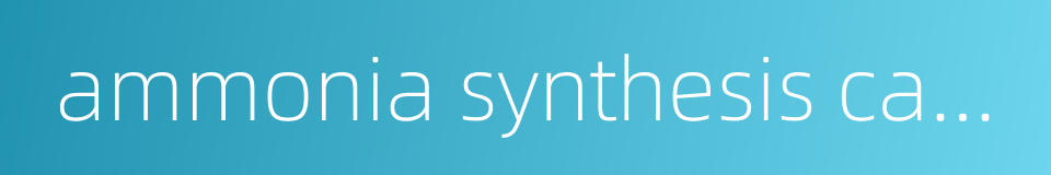 ammonia synthesis catalyst的同义词