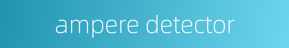 ampere detector的同义词