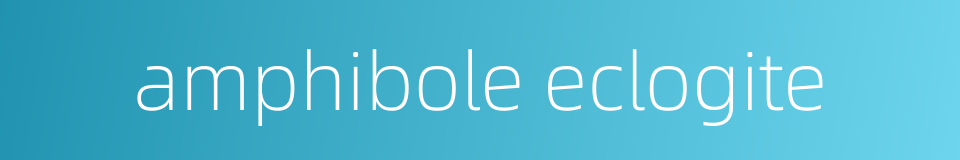 amphibole eclogite的同义词