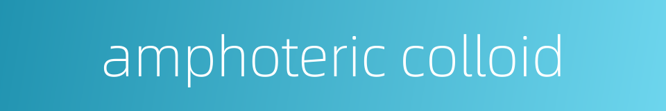 amphoteric colloid的同义词