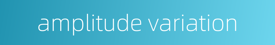 amplitude variation的同义词