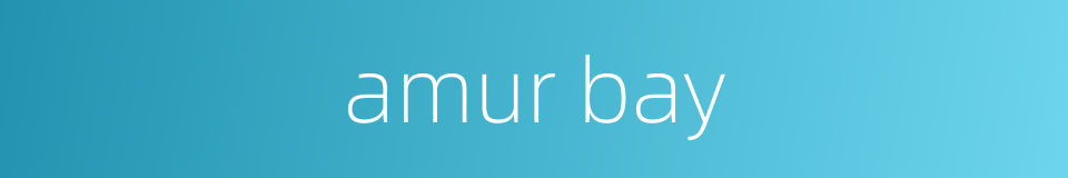 amur bay的同义词