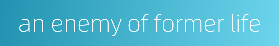 an enemy of former life的同义词