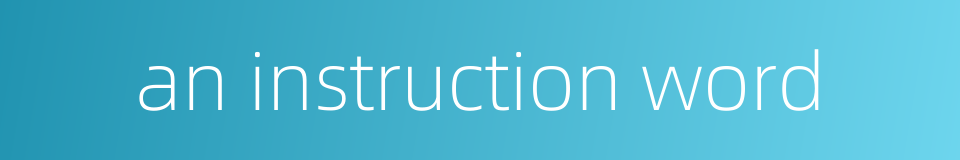 an instruction word的同义词