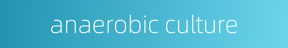 anaerobic culture的同义词