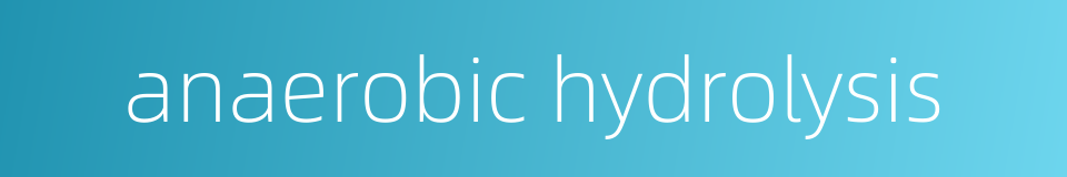 anaerobic hydrolysis的同义词
