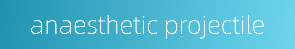 anaesthetic projectile的同义词
