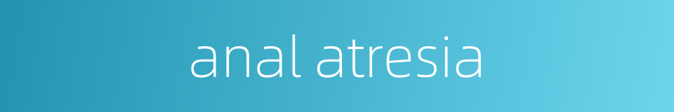 anal atresia的同义词